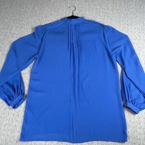 Givenchy Cobalt Blue Long-Sleeve Pleated-Back Tunic